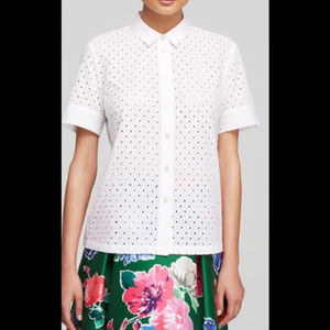 Kate Spade Marissa white eyelet Top Sz 10